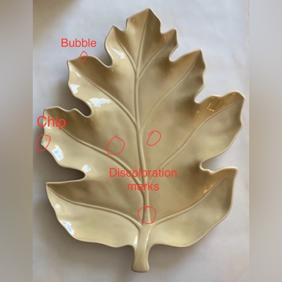 Ceramic Leaf Serving Platter - Picture 7 of 15